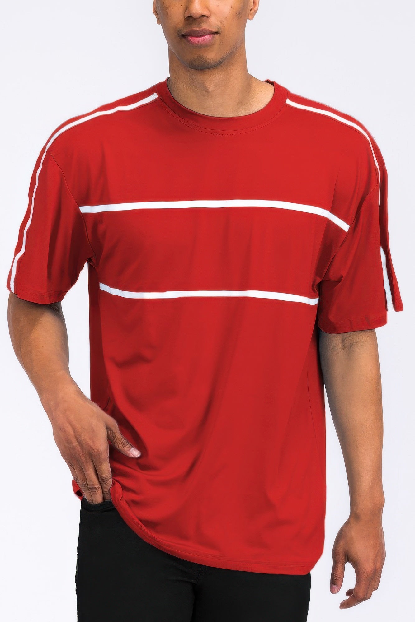 Round Neck Tape Stripe Tshirt