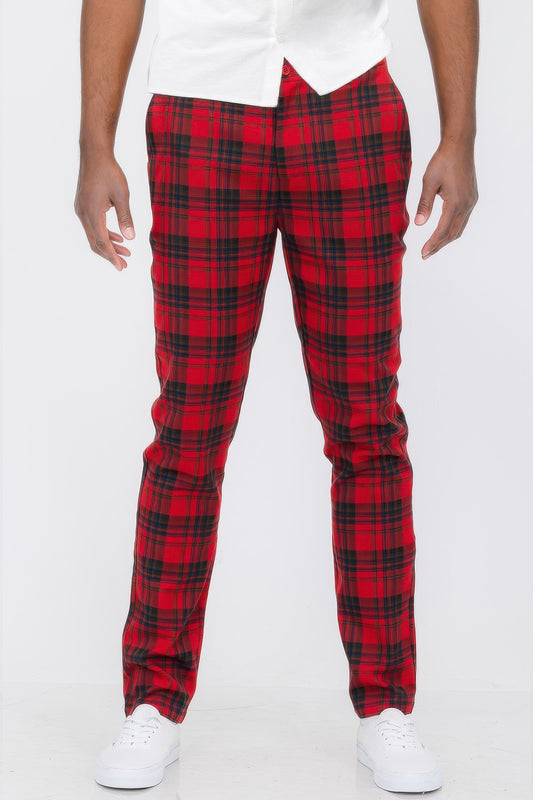 Mens Plaid Trouser Pants