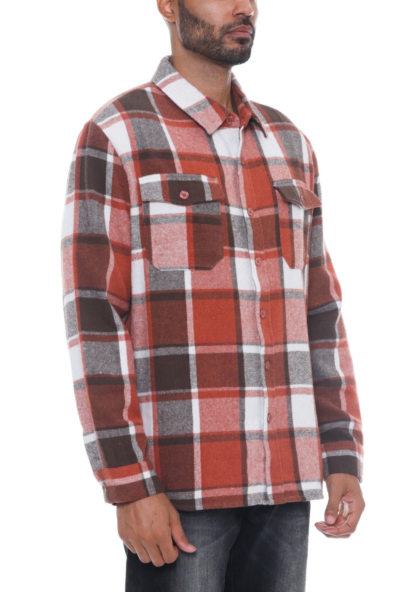 Mens Checkered Soft Flannel Shacket