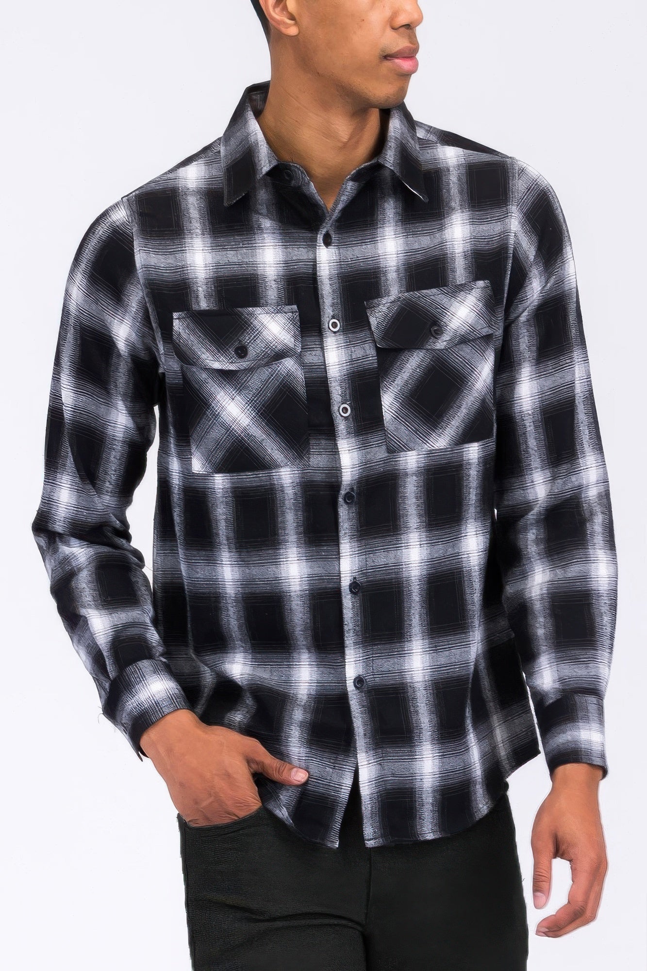 Full Plaid Checkered Flannel Long Sleeve