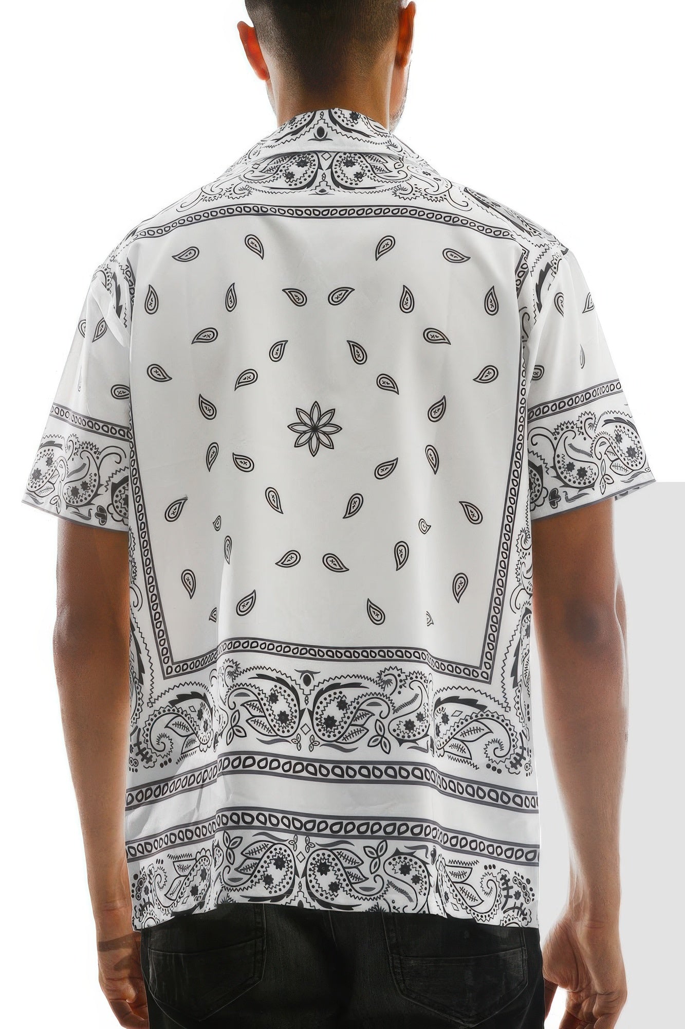 Mens Collared Print Button Down