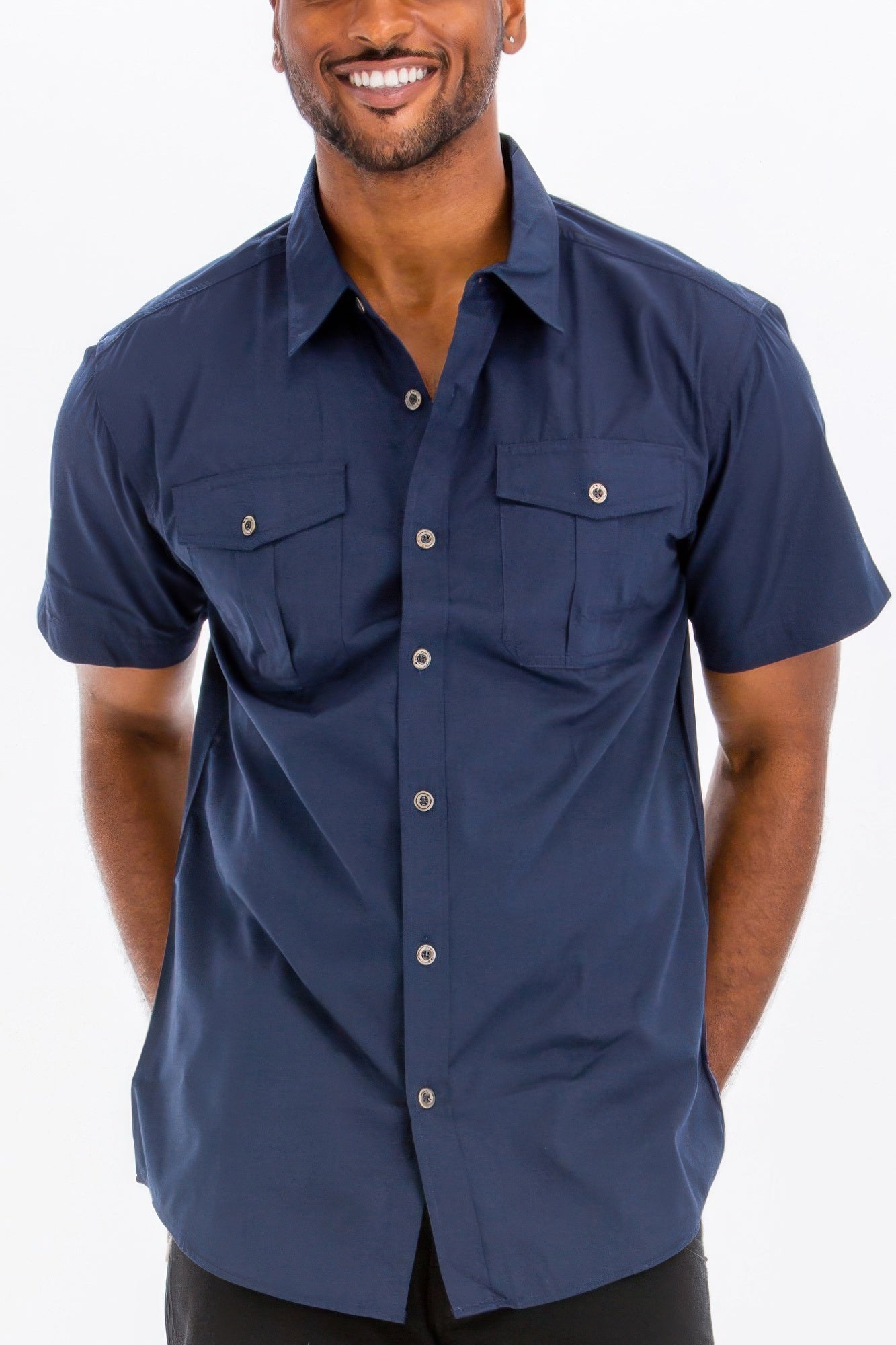 Two Chest Pocket Short Sleeve Shirt