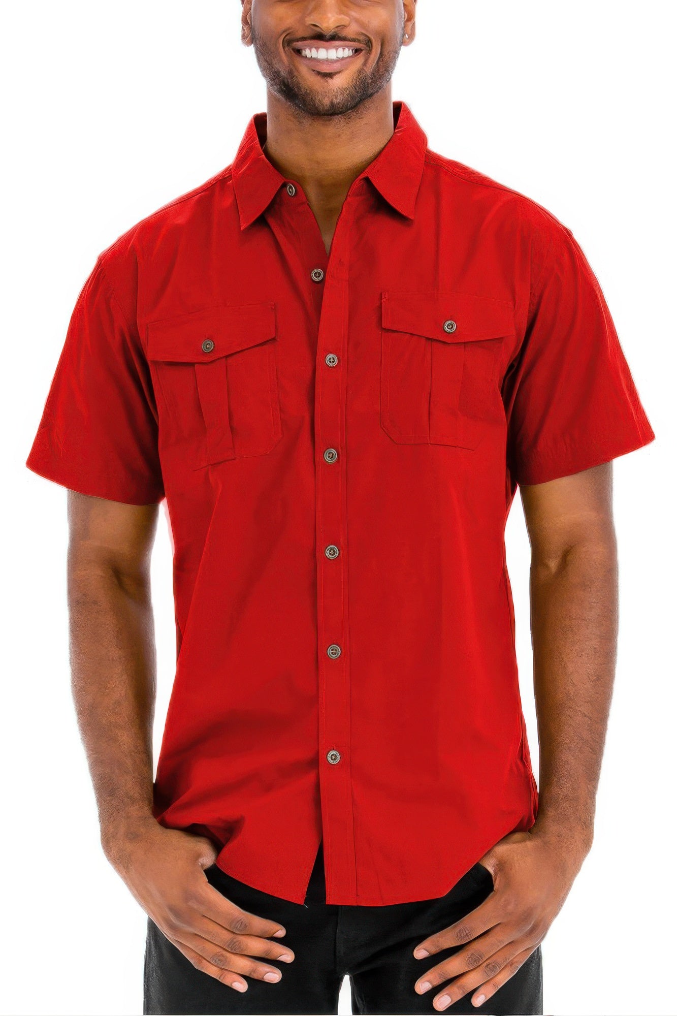 Two Chest Pocket Short Sleeve Shirt