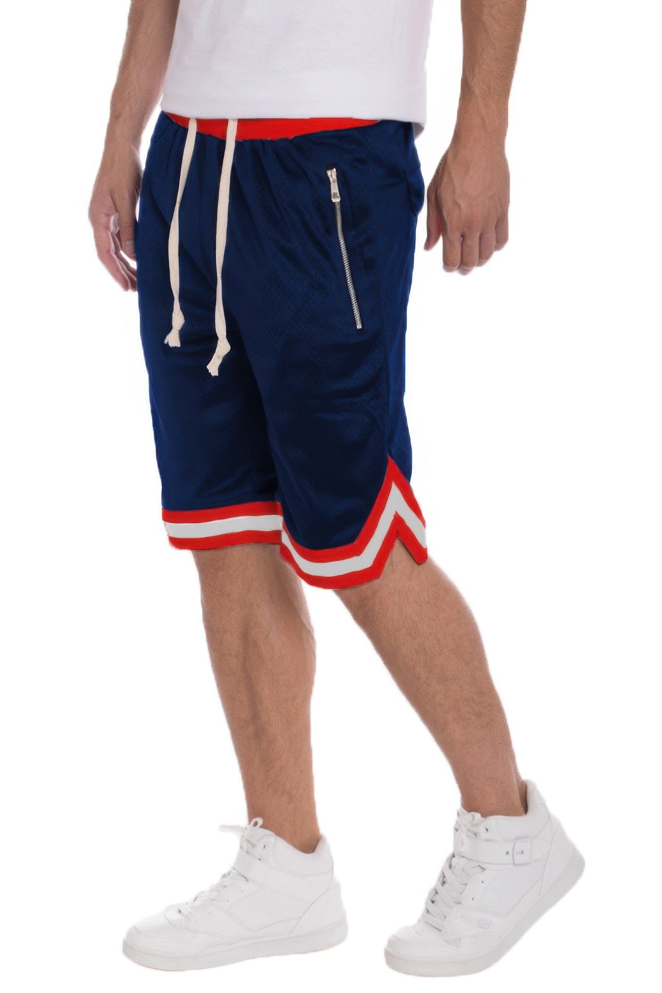 Striped Band Solid Basketball Shorts