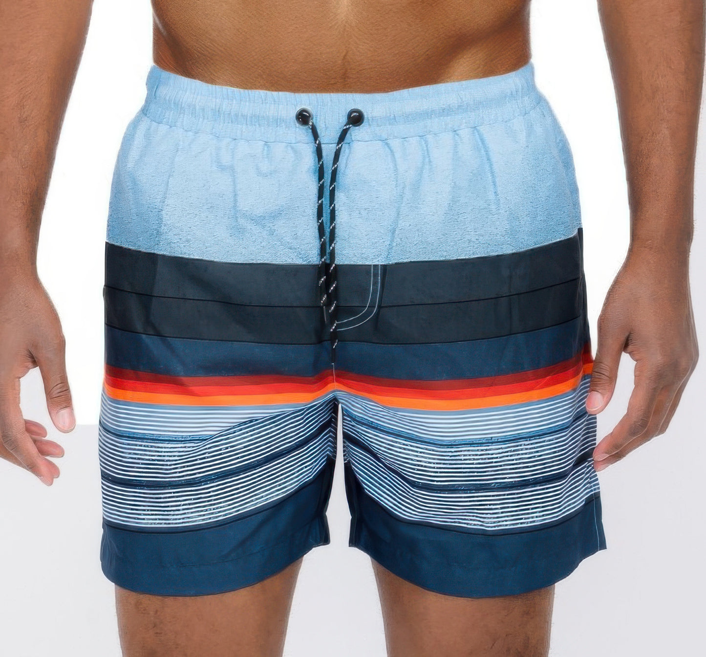 Blue Stripes Swim Shorts