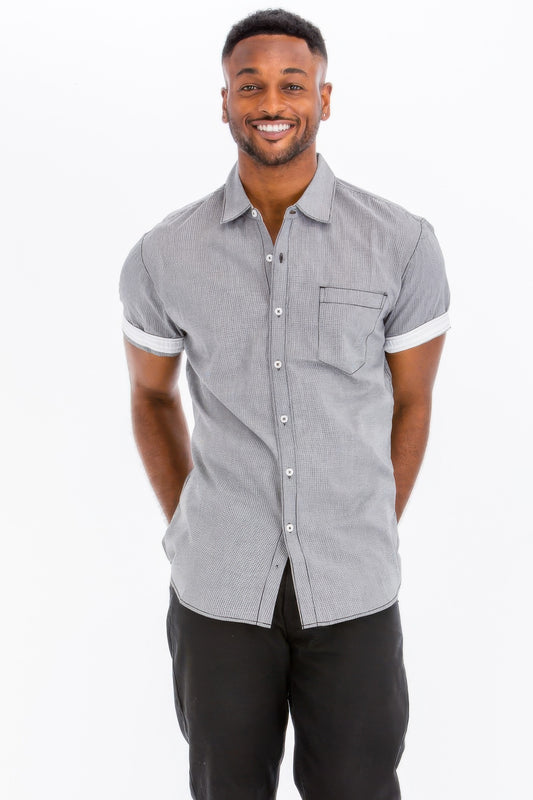 Men's Casual Short Sleeve Solid Shirts