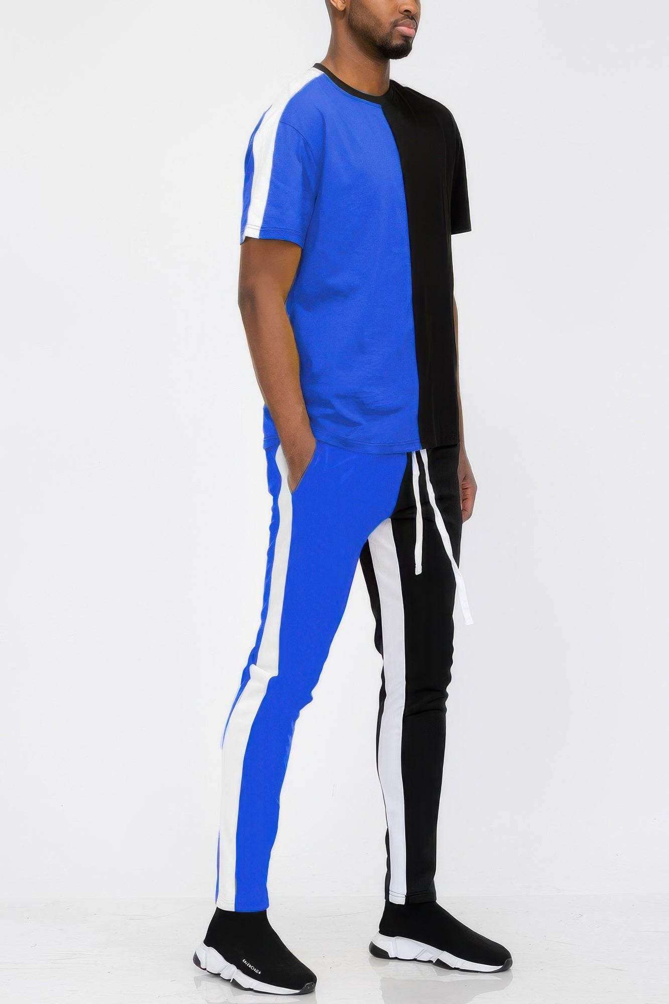 Two Tone Color Block Track Pant Jogger