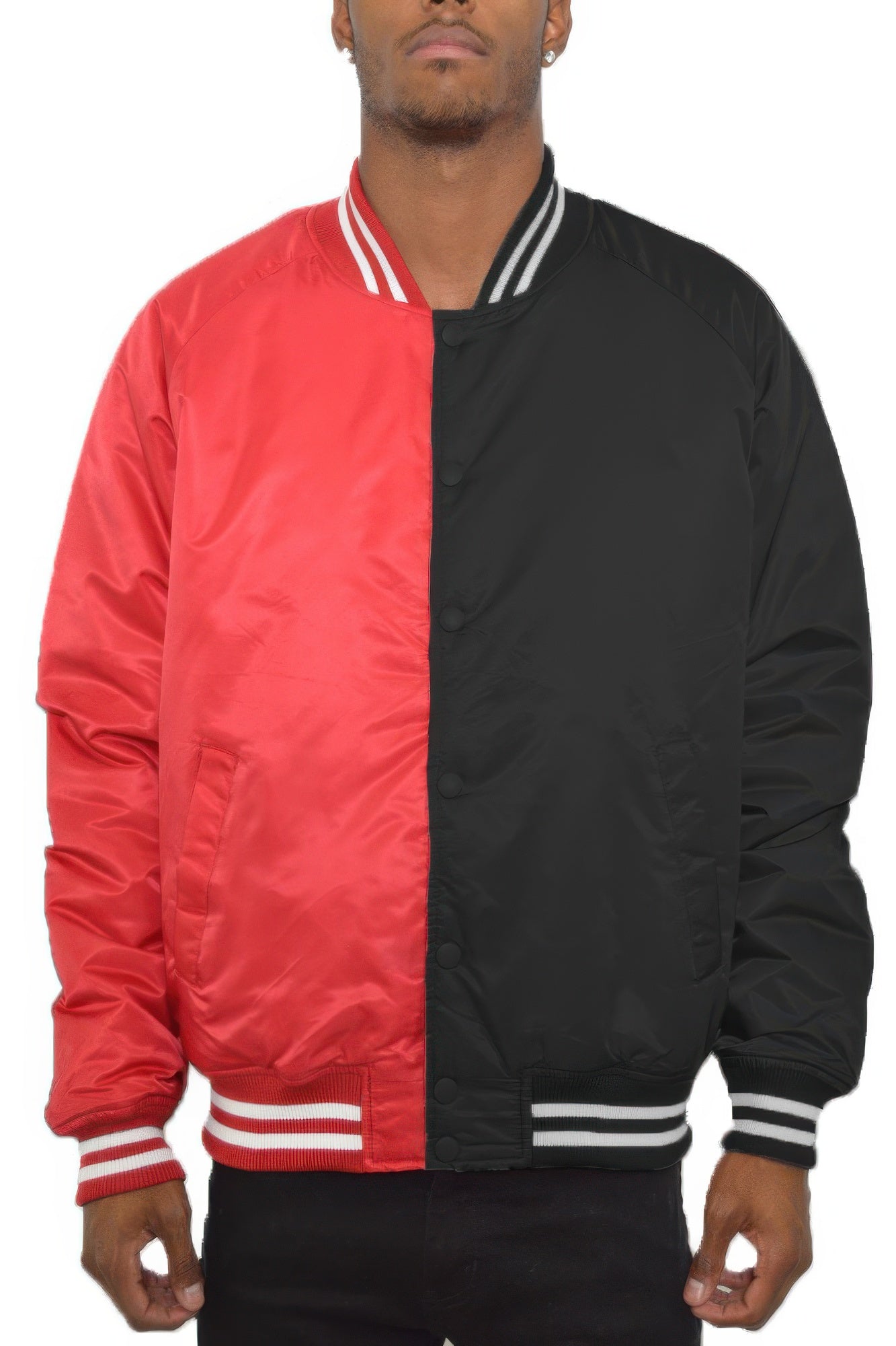 Color Block Two Tone Varsity Jacket