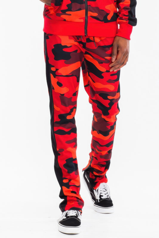 Full Camo With Stripe Track Bottom Pants