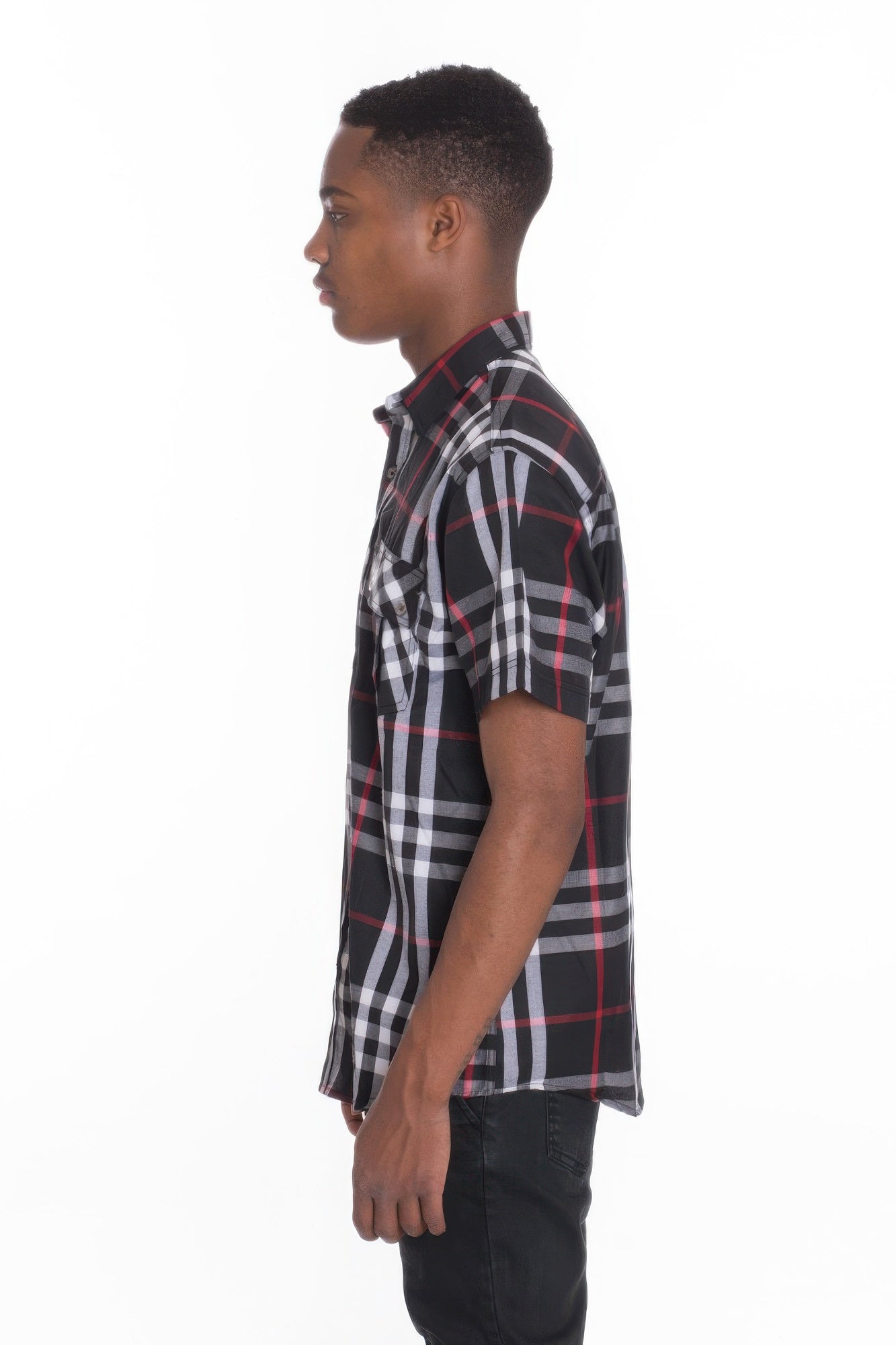 Men's Casual Short Sleeve Checker Shirts