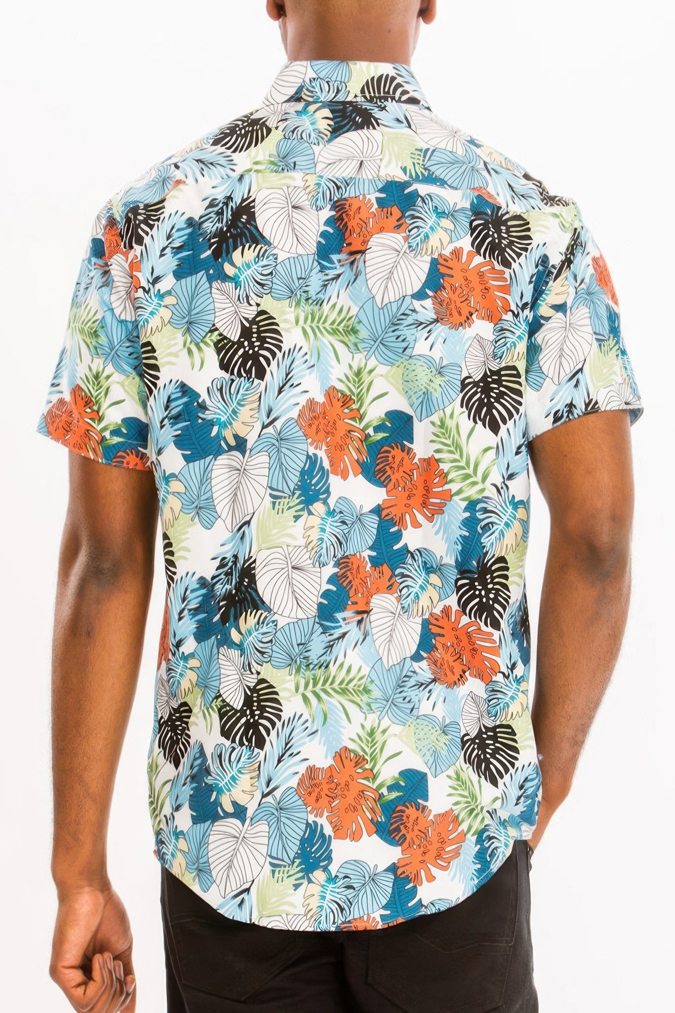 Hawaiian Print Button Down Shirt