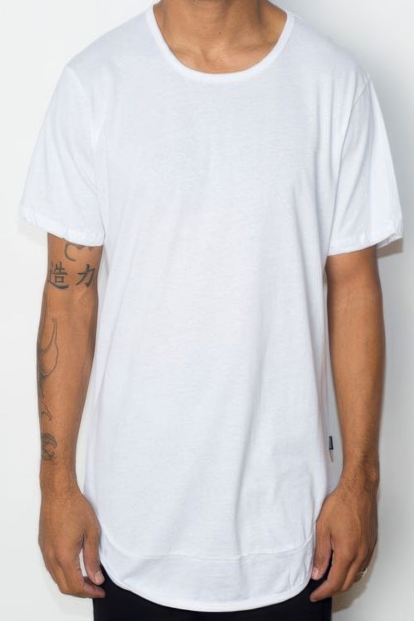 White Seam Elongate Tee