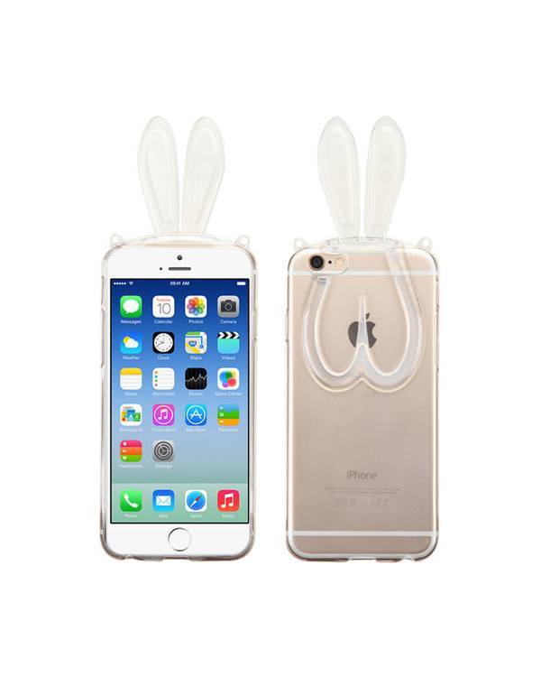 iPhone 6 T-Clear Candy Skin Cover (with Rabbit Ears&Plastic Lanyard)