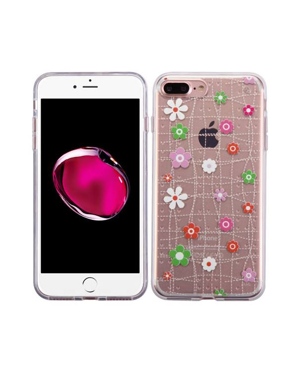 IPhone 7 Plus  Tiny Blossoms Glassy SPOTS Premium Candy Skin Cover (with Package)