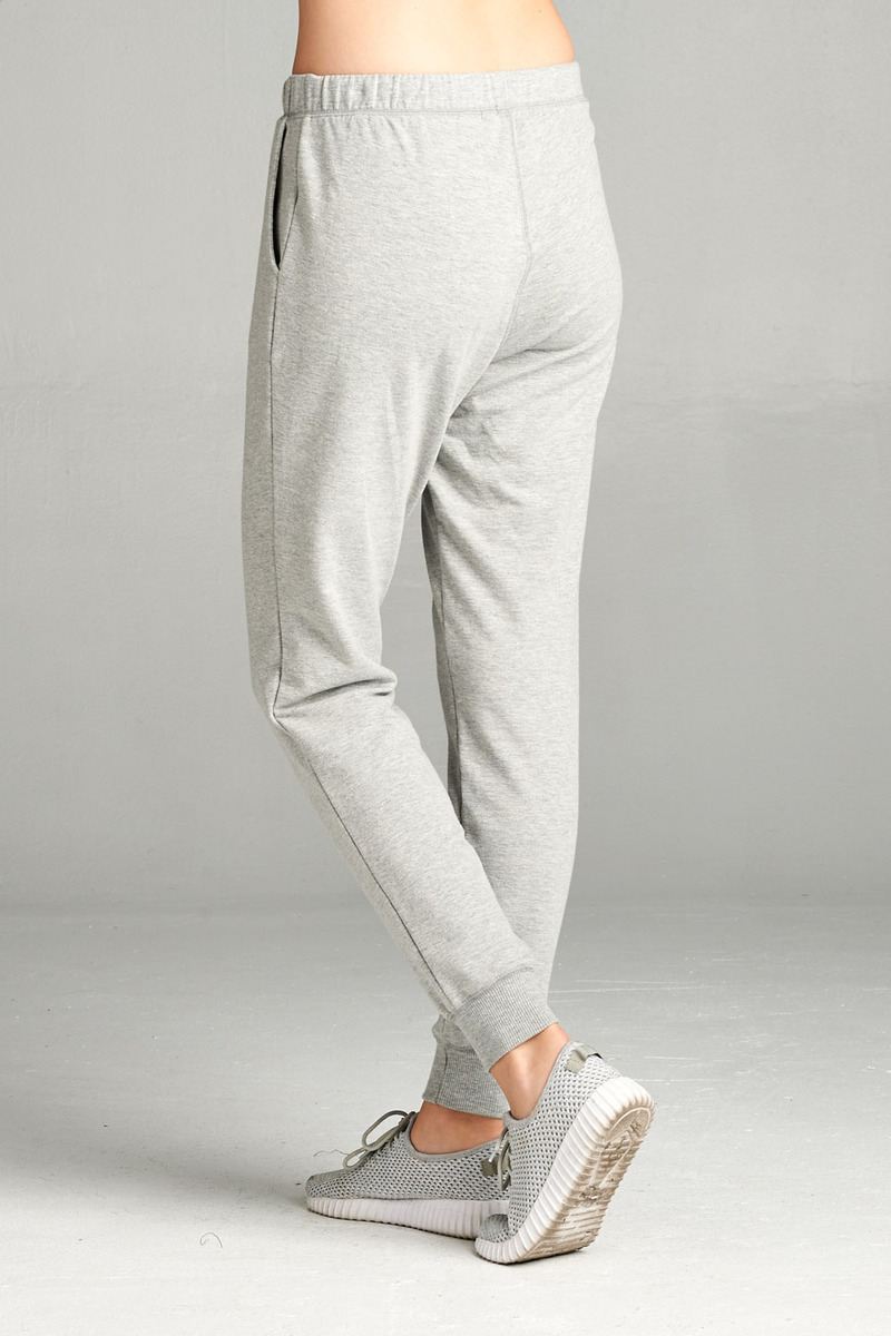 Ladies fashion two tone french terry jogger pants