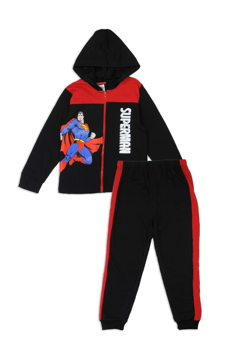 Boys superman 4-7 2-piece zip-up fleece set