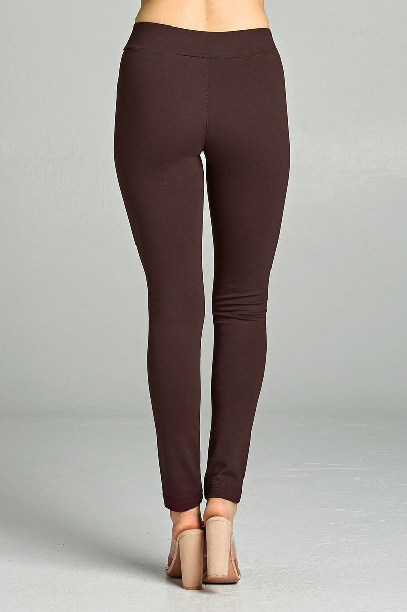 Ladies fashion plus nr span ponte seagull shaped waistband long pants