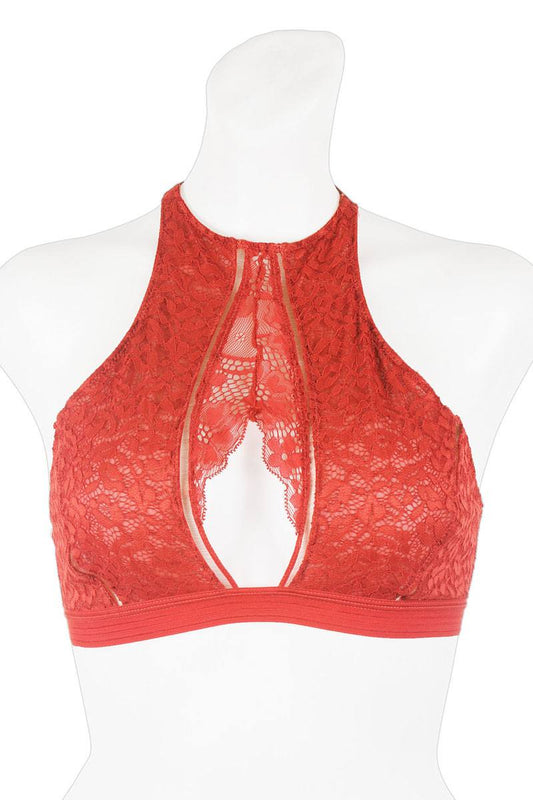 Ladies high neck lace bralette