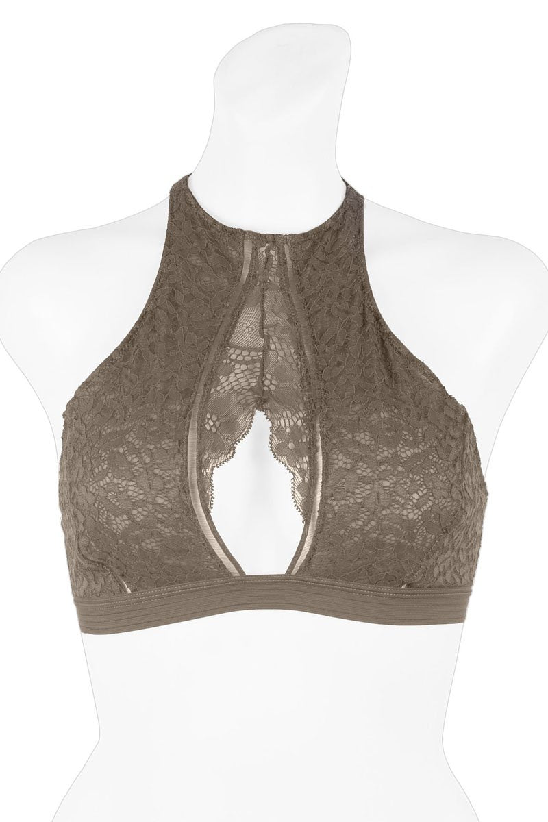 Ladies high neck lace bralette