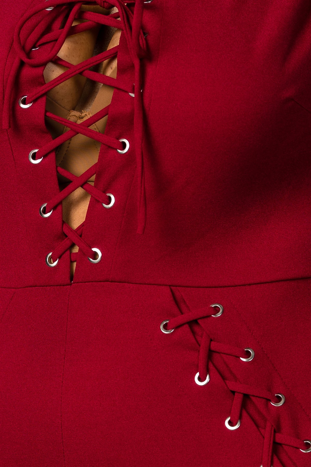 Ladies fashion plus size lace-up jumpsuit