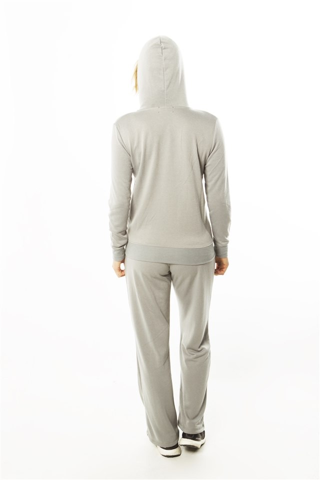 Ladies fashion french terry hoodie jacket and pant set