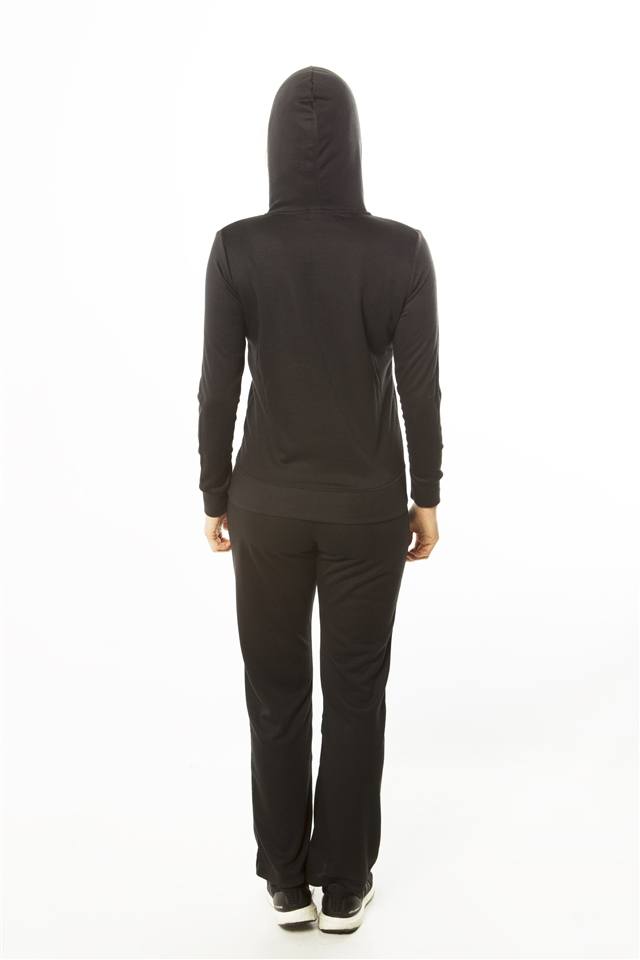 Ladies fashion french terry hoodie jacket and pant set