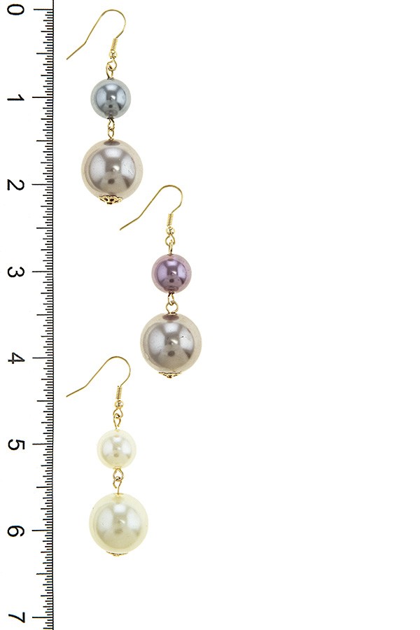 Clustered faux pearl chunky fringe necklace set