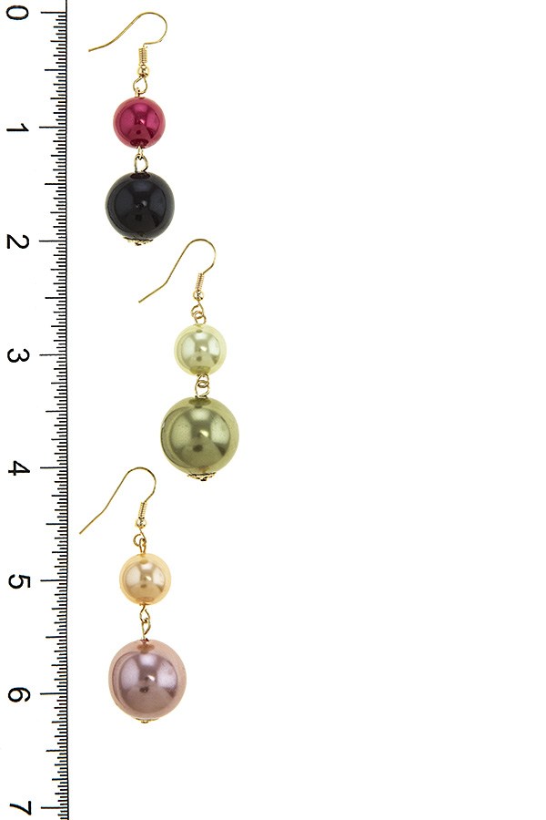 Clustered faux pearl chunky fringe necklace set