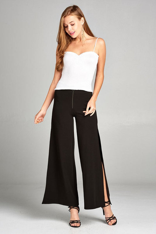 Ladies fashion smocked detail front shirring w/strap cami crop rayon spandex top