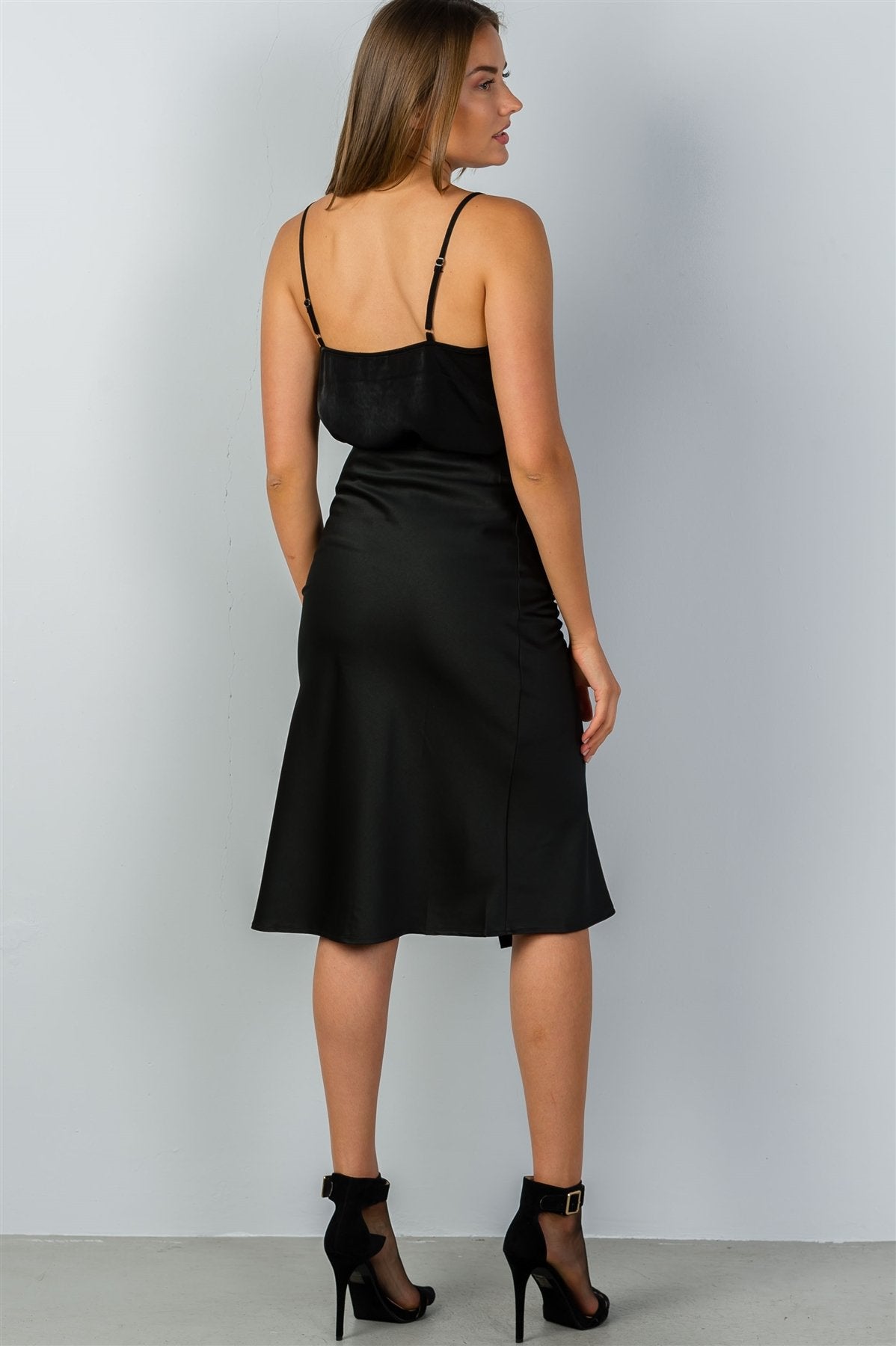 Ladies fashion side slit midi skirt