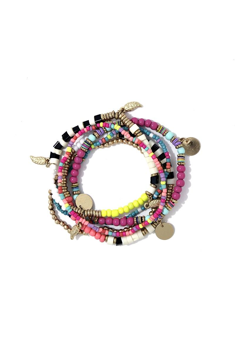 Multi bead stretch bracelet