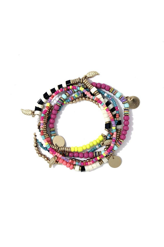 Multi bead stretch bracelet