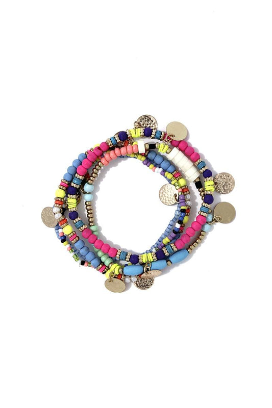 Multi bead stretch bracelet
