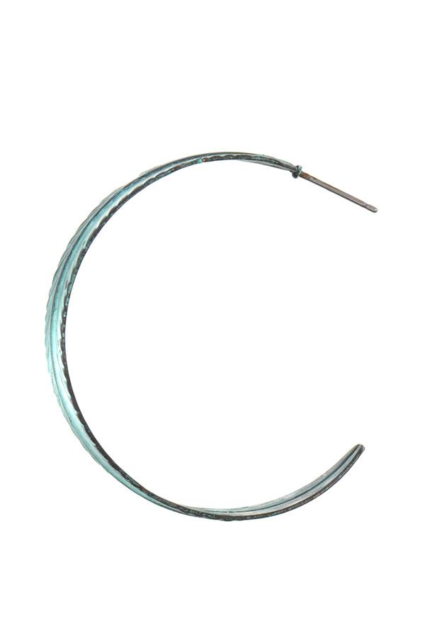 Leaf etched semi hoop earring