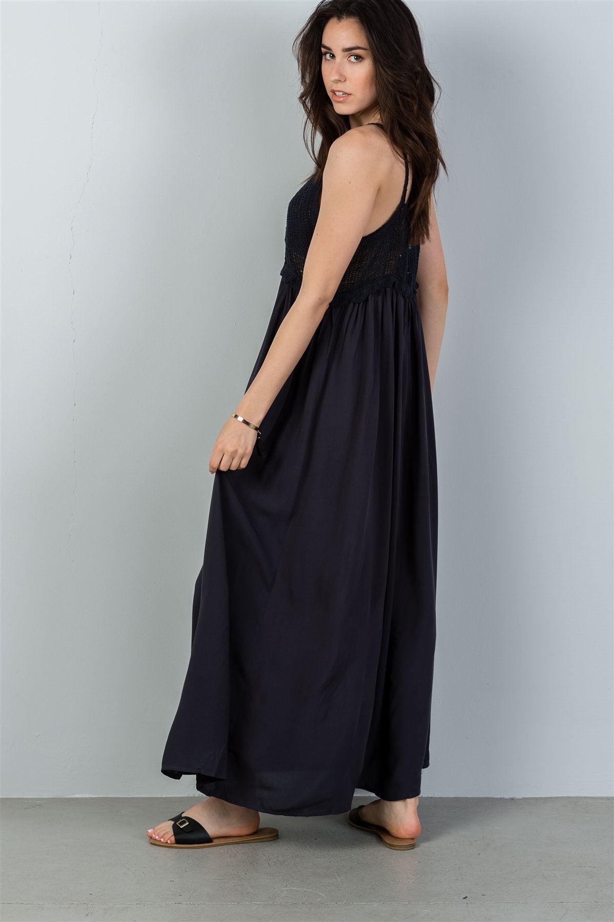 Ladies fashion  boho crochet bust maxi dress