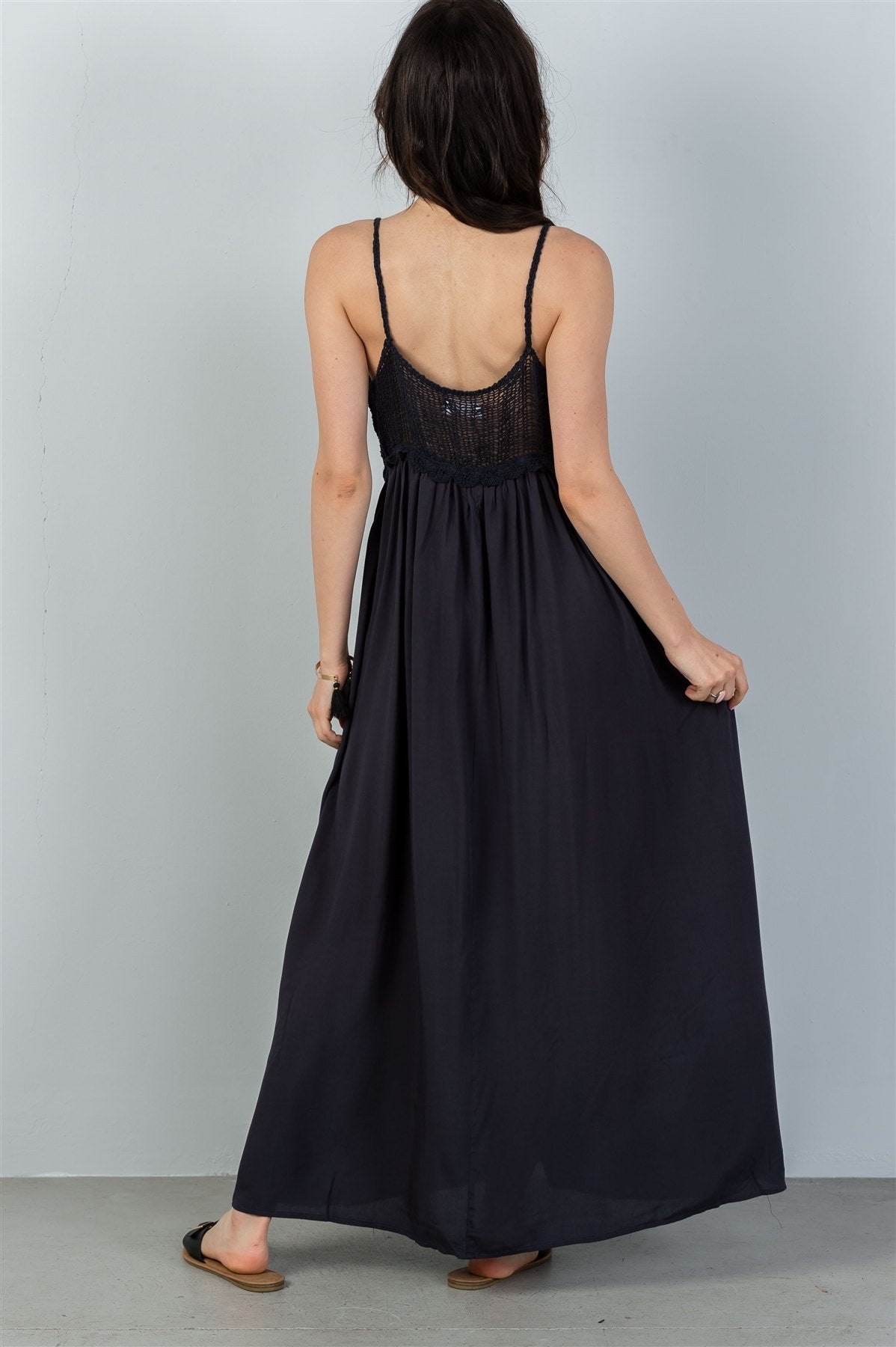 Ladies fashion  boho crochet bust maxi dress
