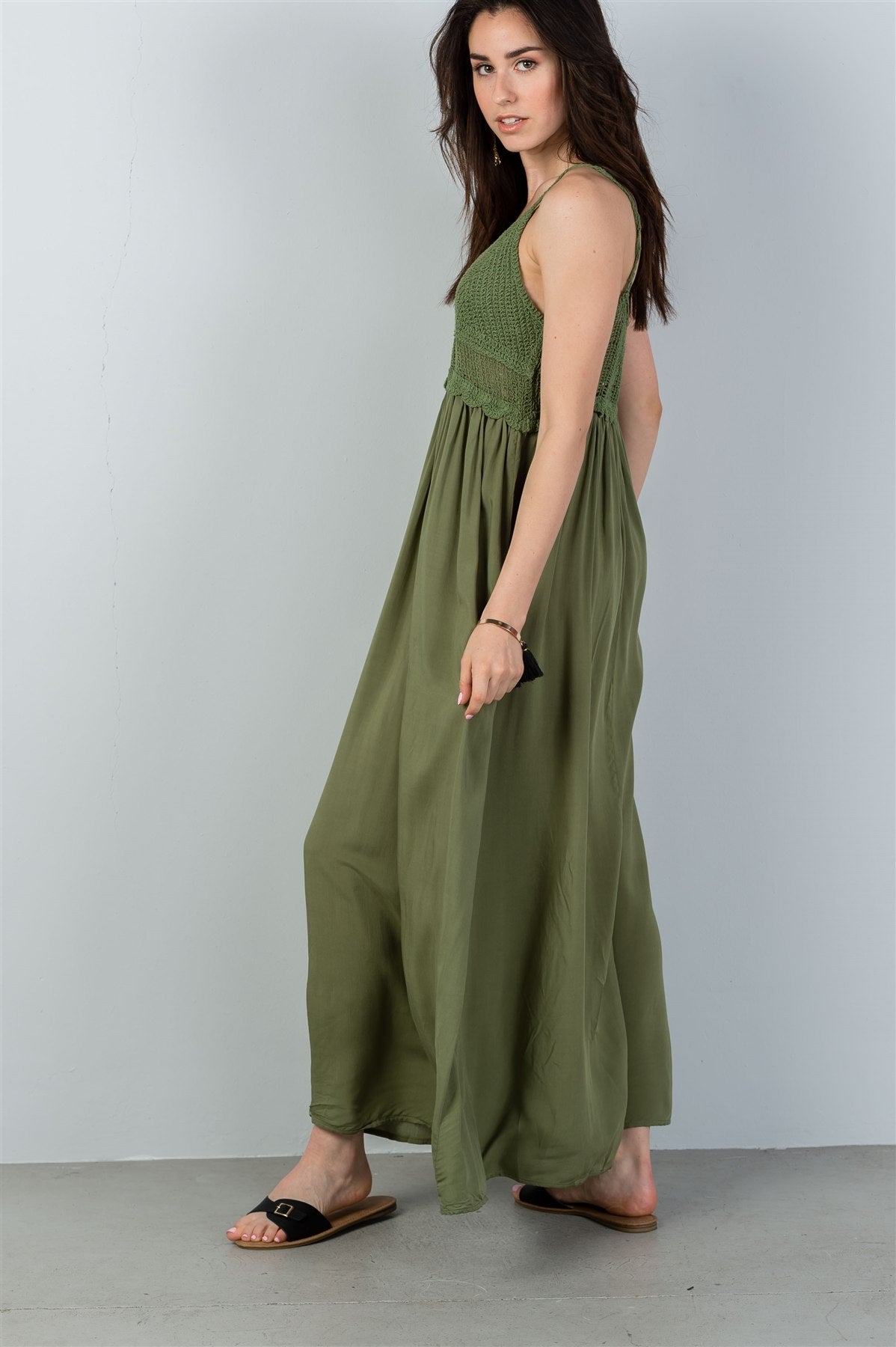 Ladies fashion  boho crochet bust maxi dress