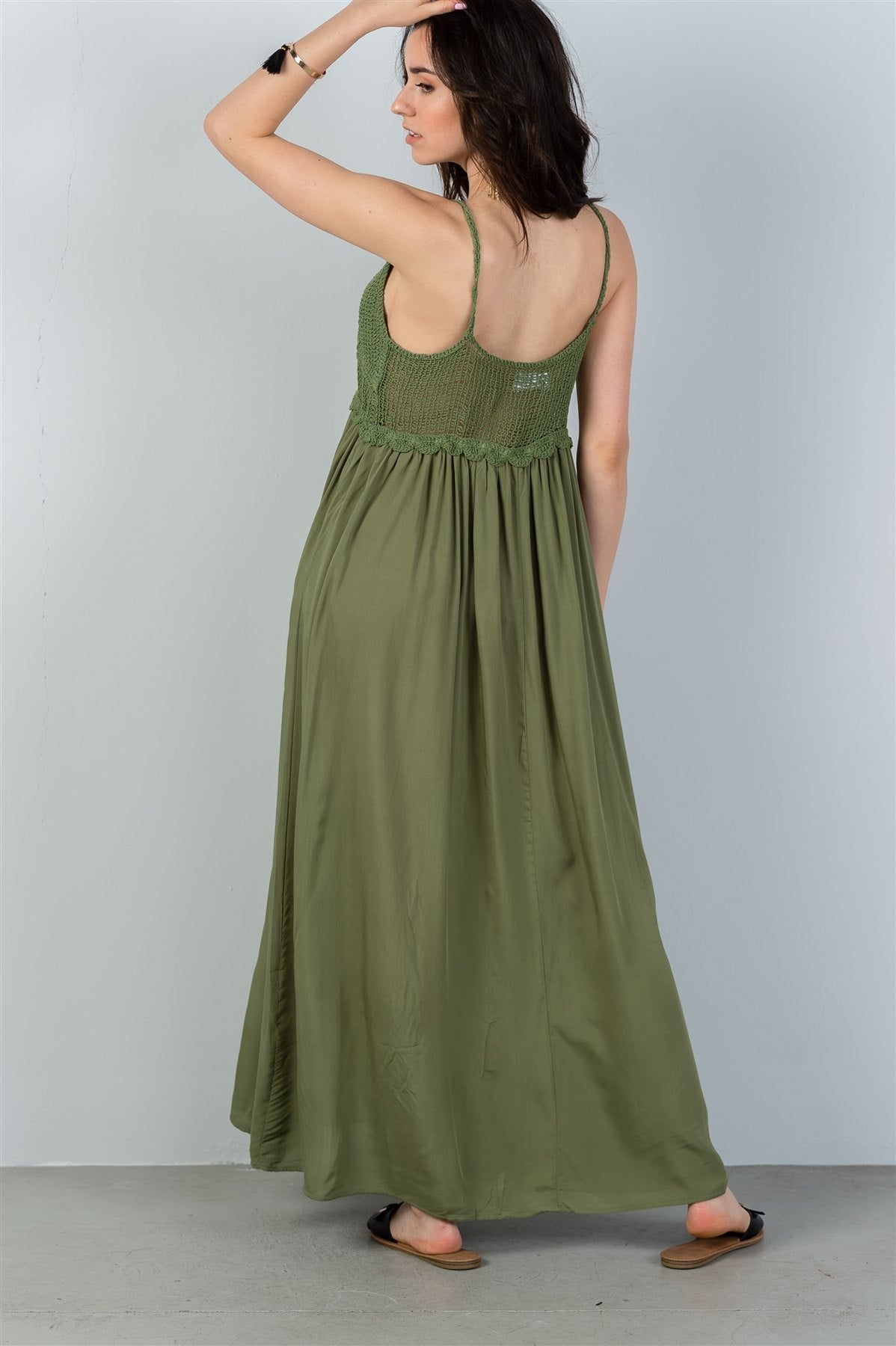 Ladies fashion  boho crochet bust maxi dress