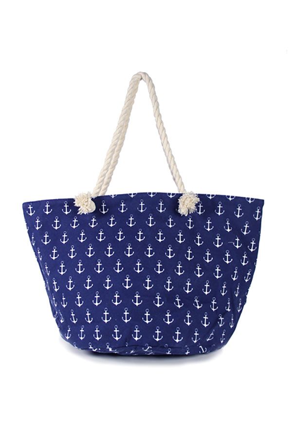 Anchor print tote bag