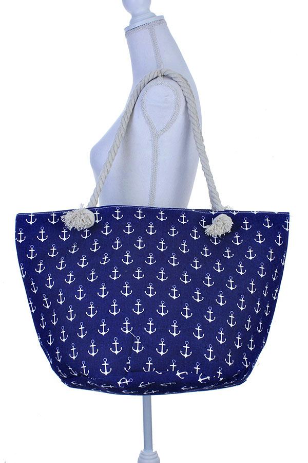 Anchor print tote bag