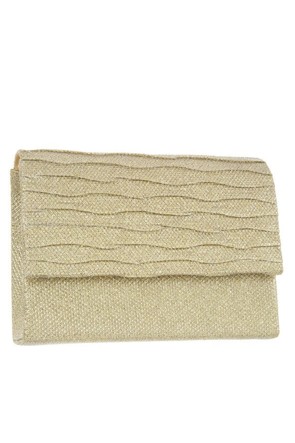 Shimmery square clutch evening bag