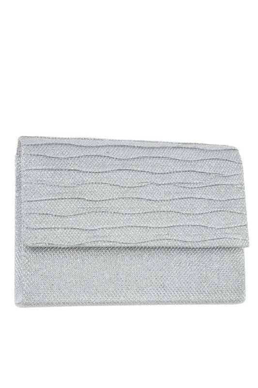Shimmery square clutch evening bag