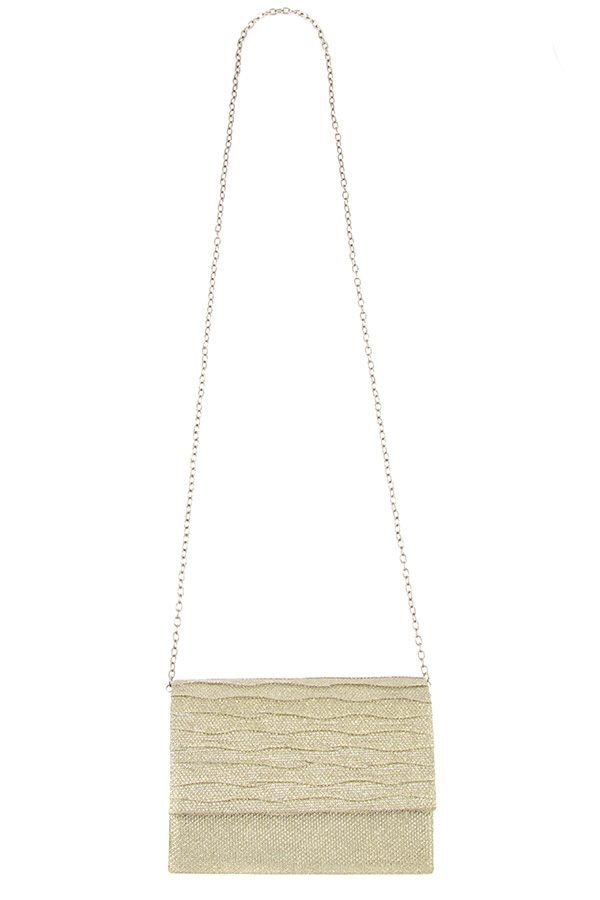Shimmery square clutch evening bag
