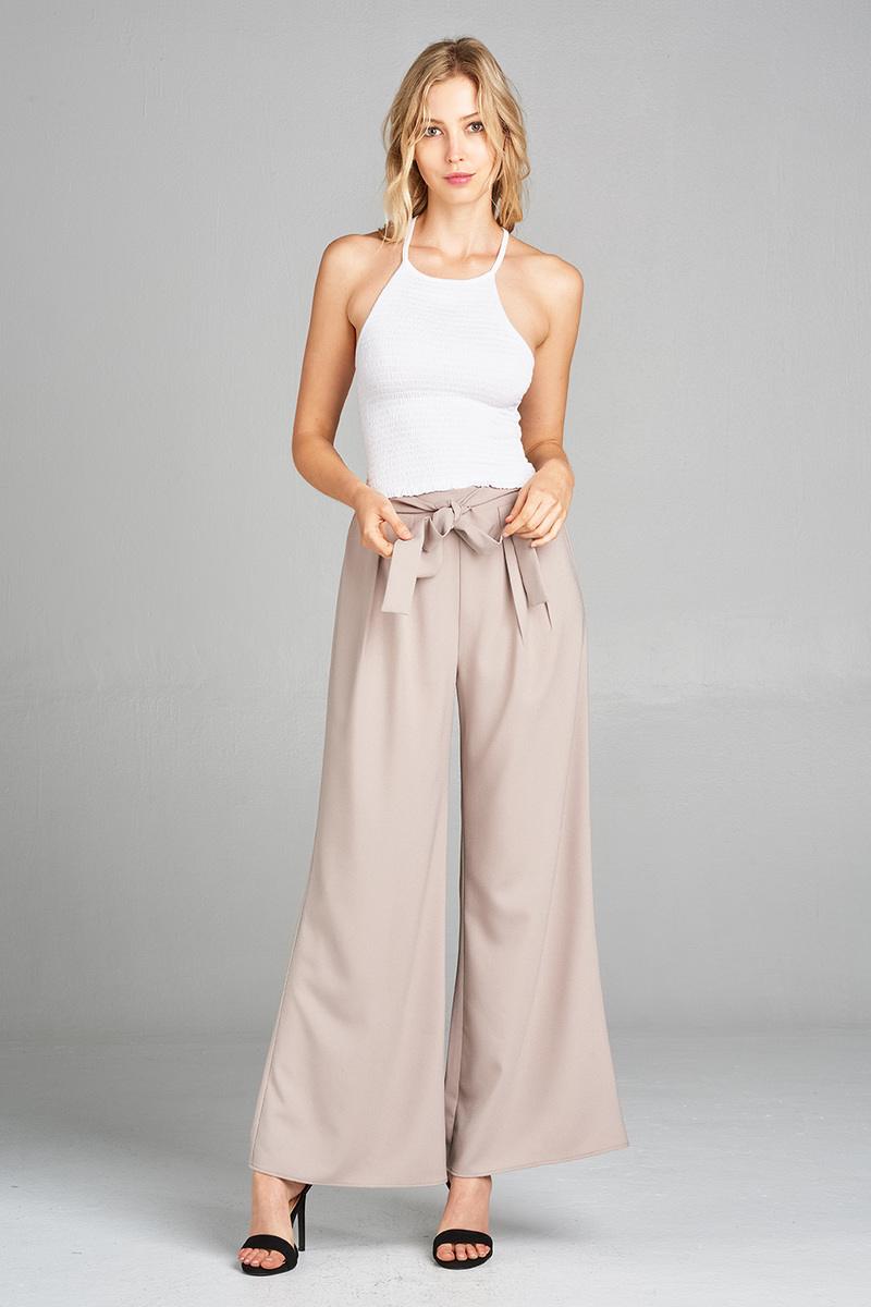 Ladies fashion halter neck w/smocked detail rayon spandex crop top