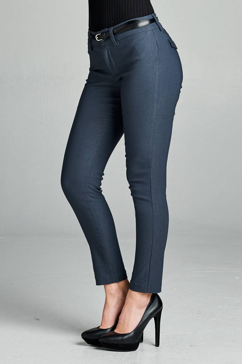 Ladies fashion belted bengali long pants