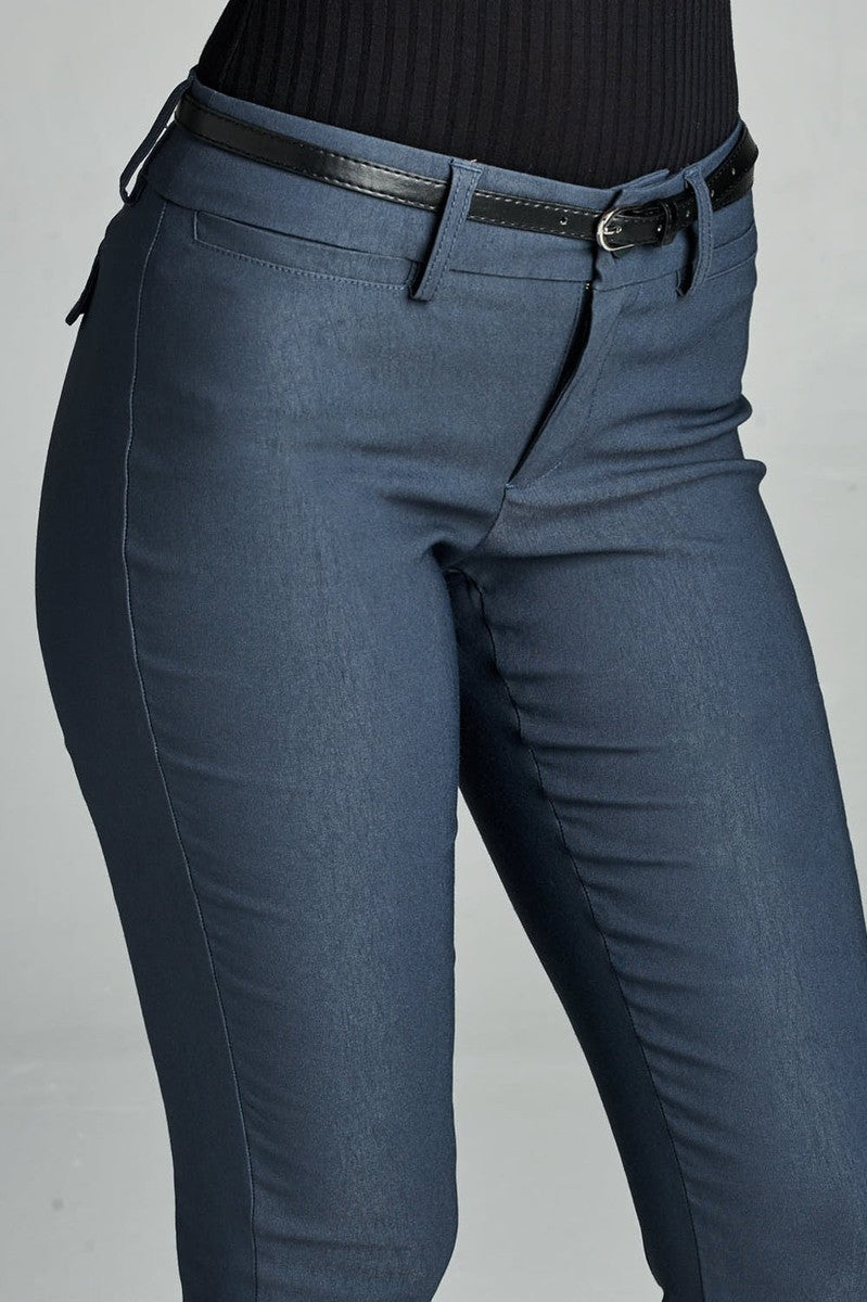 Ladies fashion belted bengali long pants