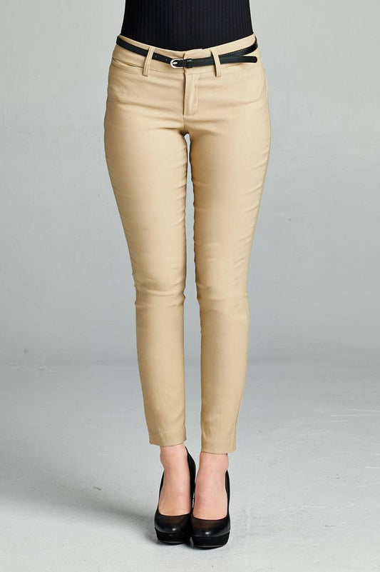 Ladies fashion belted bengali long pants