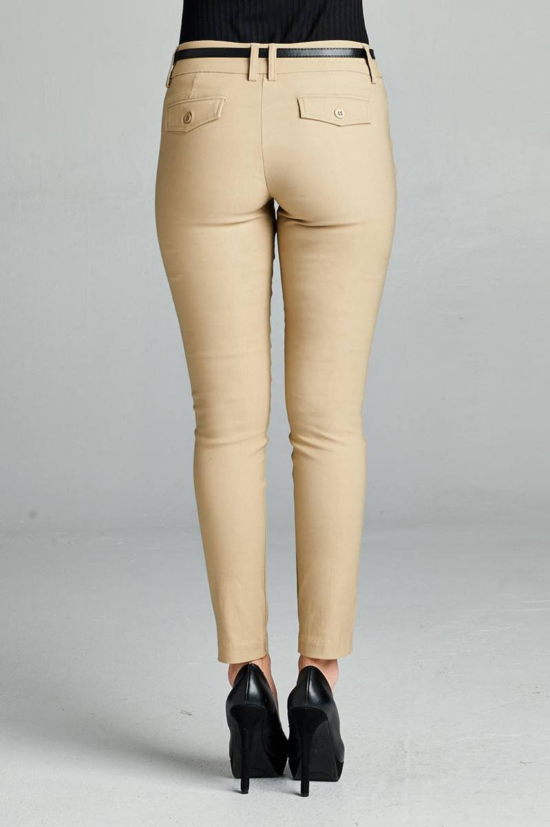 Ladies fashion belted bengali long pants