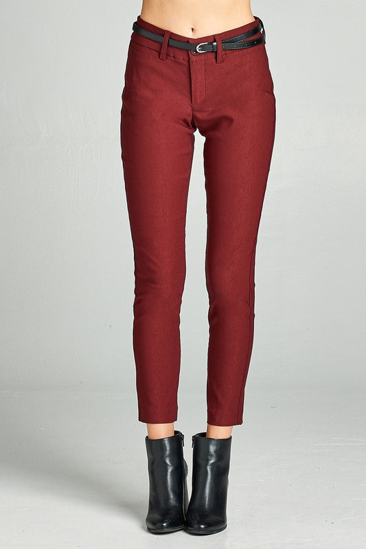 Ladies fashion belted bengali long pants