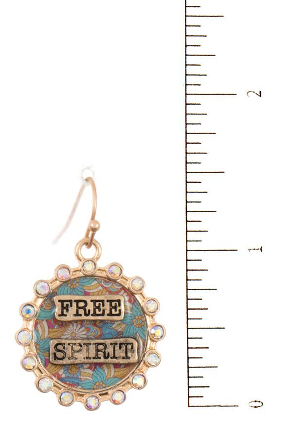 Free spirit rhinestone framed dangle earring